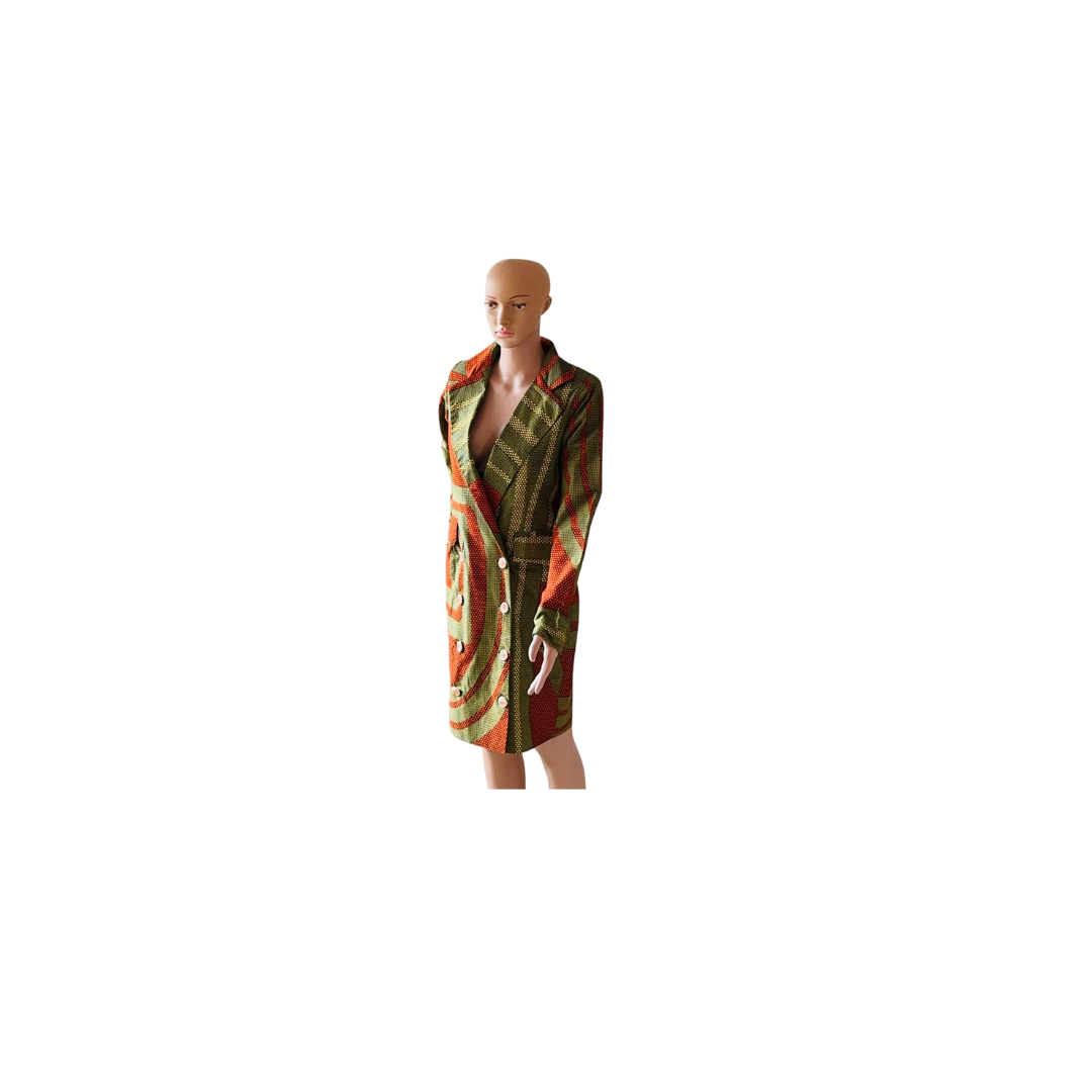 African print vest dress