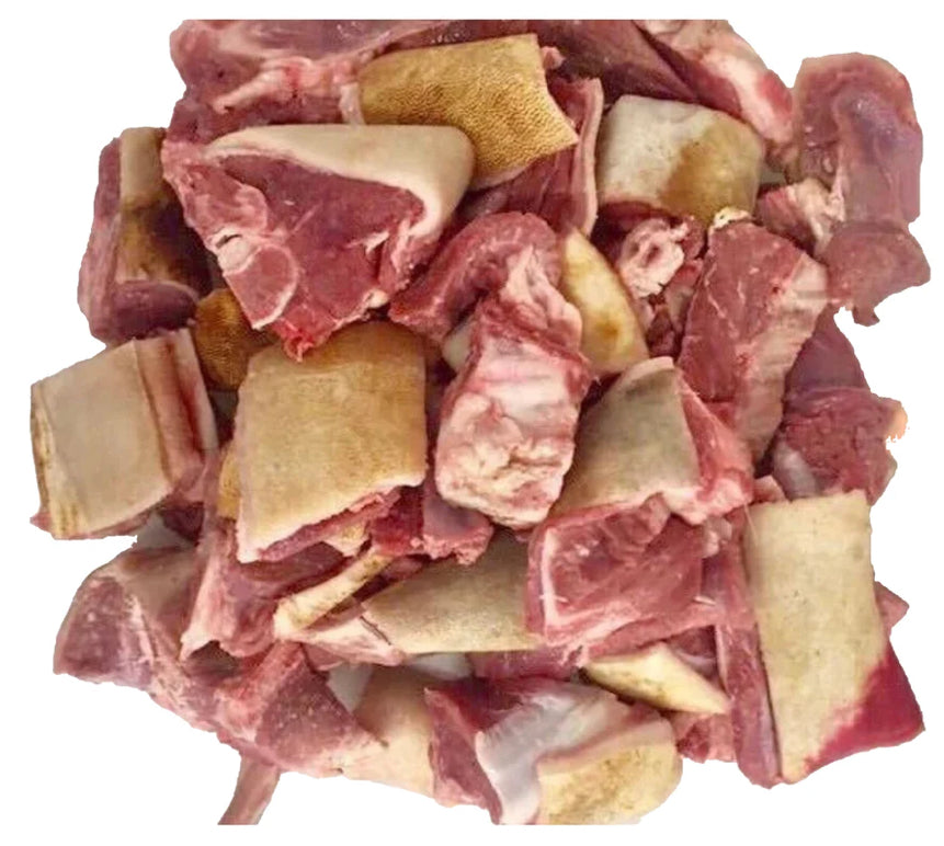 Burned skin goat meat